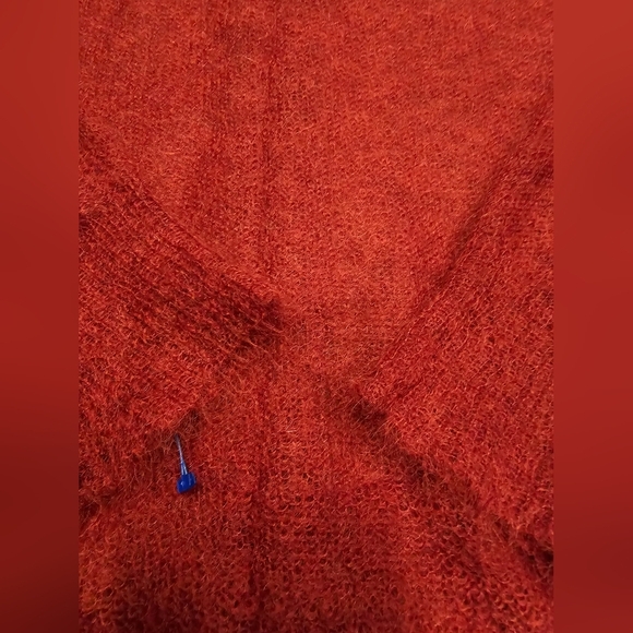 J. Jill Mohair Blend Red Cardigan Sweater XS Button Front Soft Fuzzy Knit - Picture 10 of 10